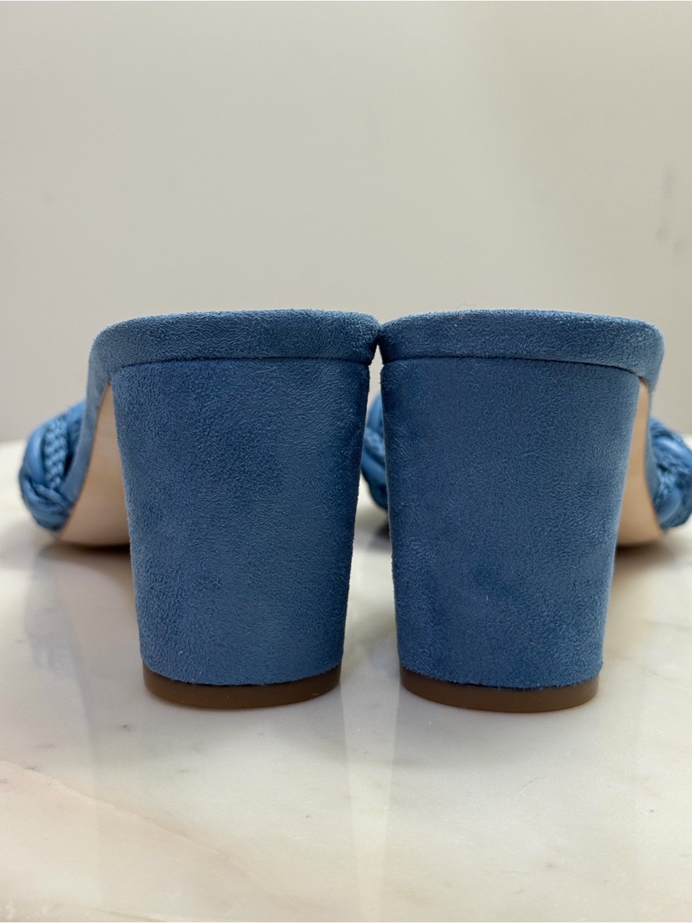 Nine West Dusty Blue Braided Block Heel Mules - Picture 6 of 8